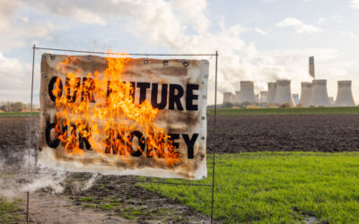 Tree burning power station hit with fire protest following over a billion pounds in earnings
