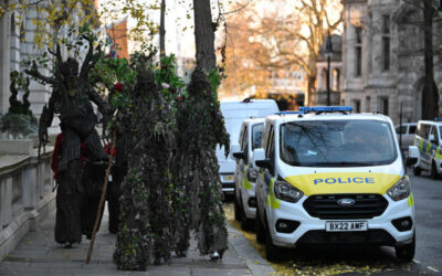 Carollers, Ents and a coalition of green groups protest subsidies for burning ‘Christmas’ trees